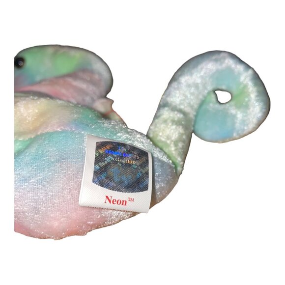 Ty Beanie Baby "Neon" Seahorse Plush Toy - Pastel Tie-Dye Colors - 1999 Release - Picture 8 of 9